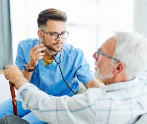 nurse doctor senior care caregiver help check exam assistence retirement home